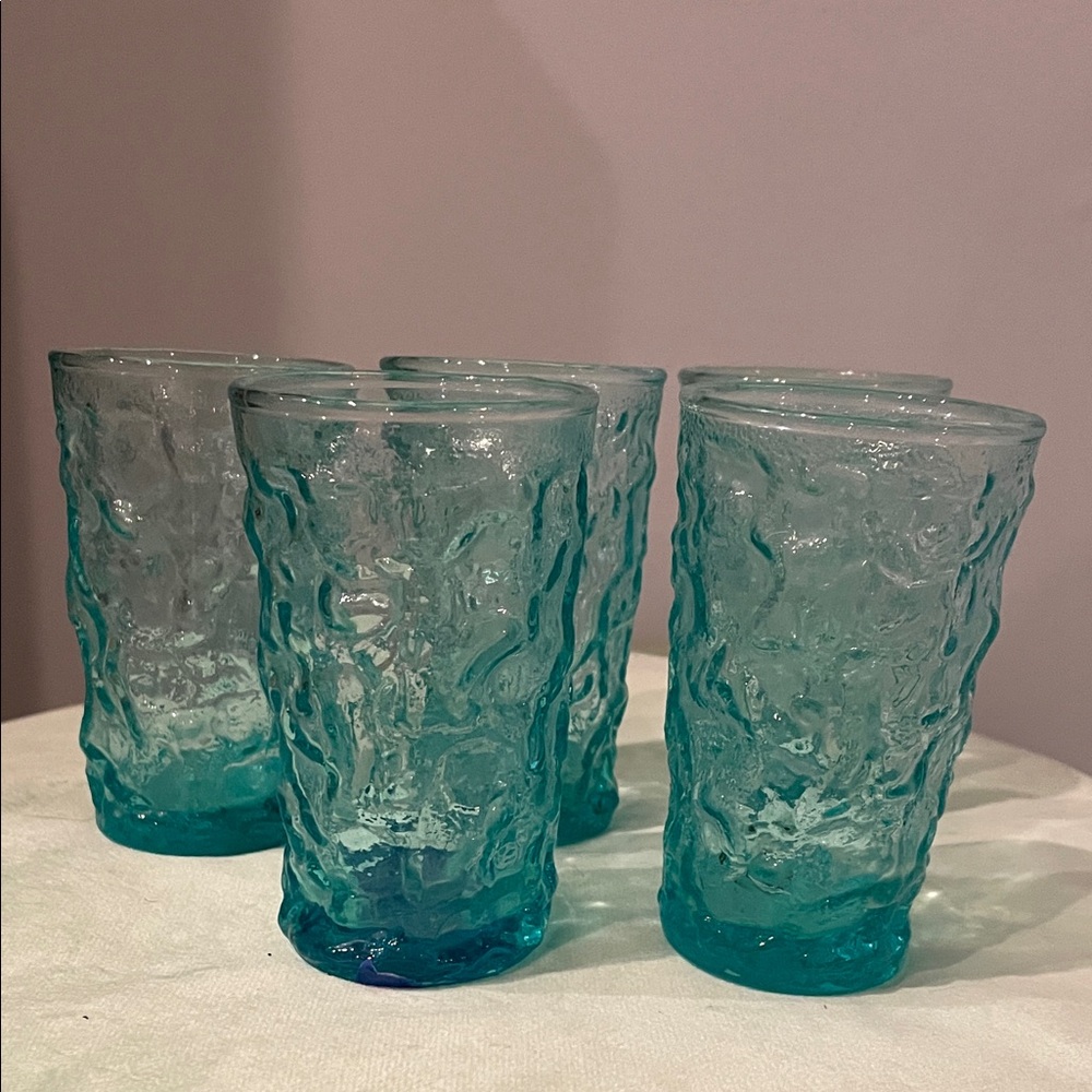 Aqua Textured juice Glasses  Set of 5